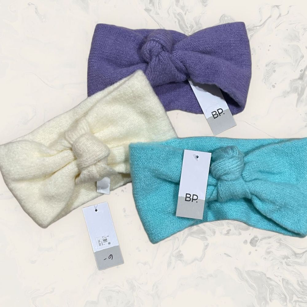 NWT BP.Set of Three Women’s Head Wrap - Purple and Green /Cream- one size